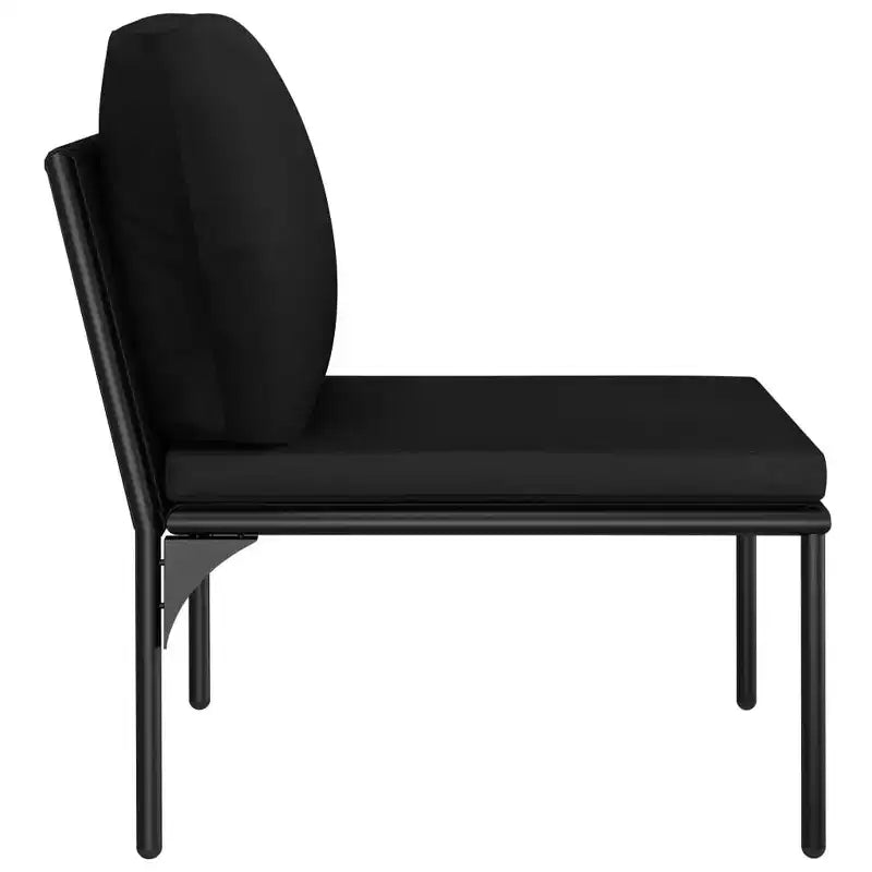 vidaXL Salon de jardin PVC noir avec table et chaises