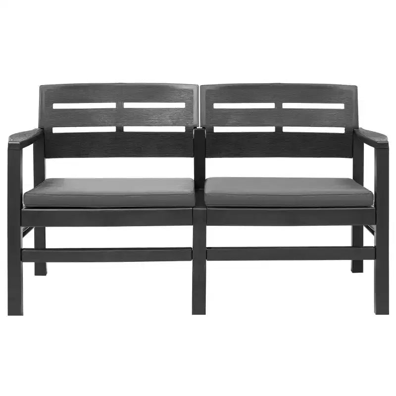 vidaXL Salon de jardin 4 pcs anthracite plastique moyen léger