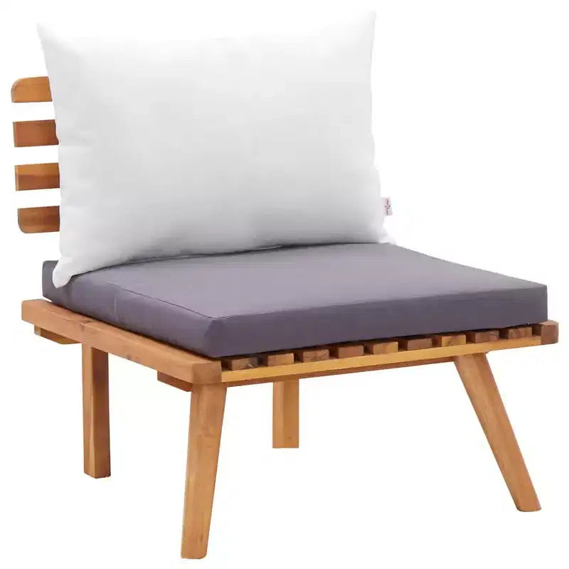vidaXL Salon de jardin naturel, gris foncé, blanc