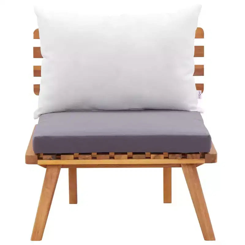 vidaXL Salon de jardin naturel, gris foncé, blanc
