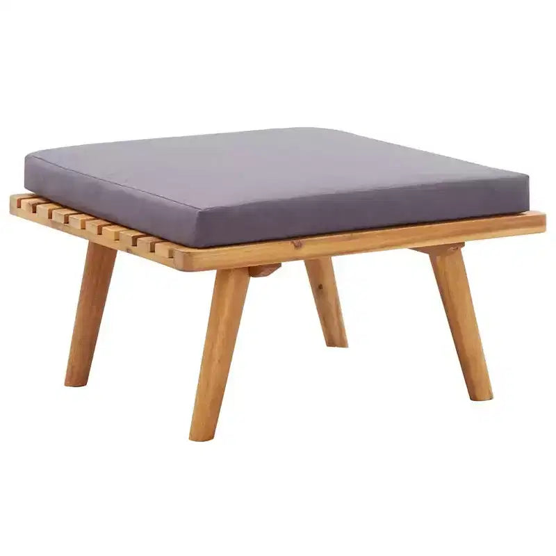 vidaXL Salon de jardin naturel, gris foncé, blanc
