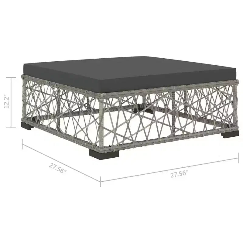 vidaXL Ensemble de canapés de jardin 6 pièces Résine tressée Gris Modulable