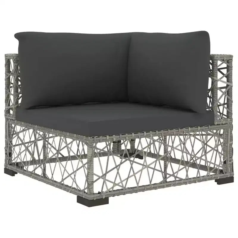 vidaXL Ensemble de canapés de jardin 6 pièces Résine tressée Gris Modulable