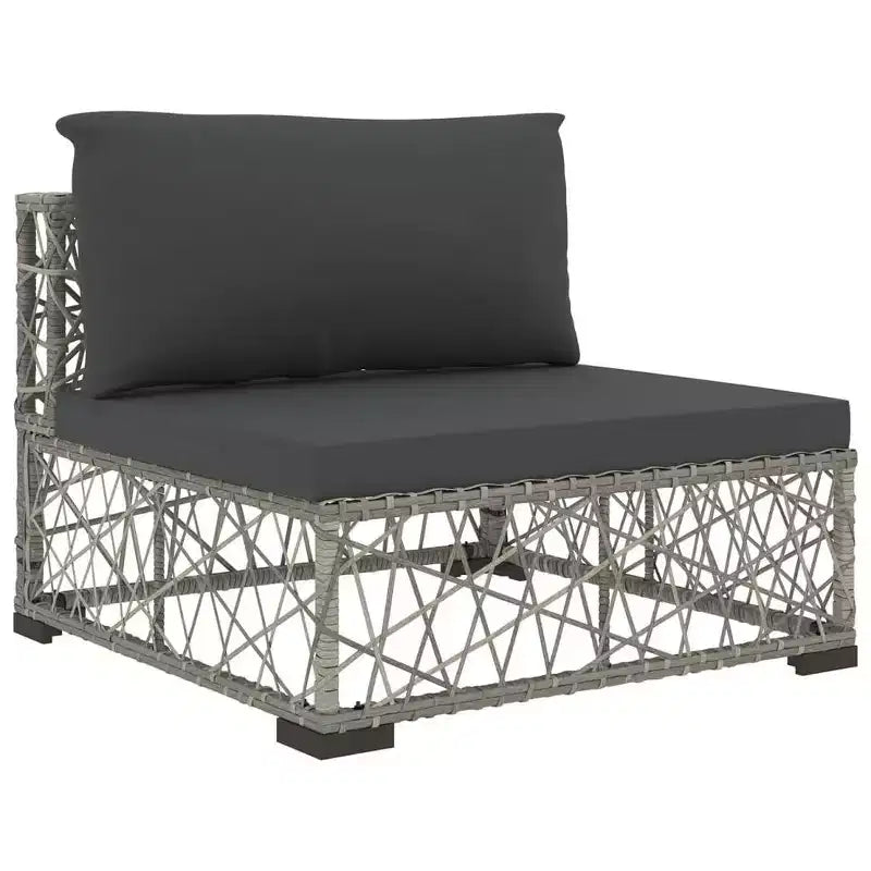 vidaXL Ensemble de canapés de jardin 6 pièces Résine tressée Gris Modulable