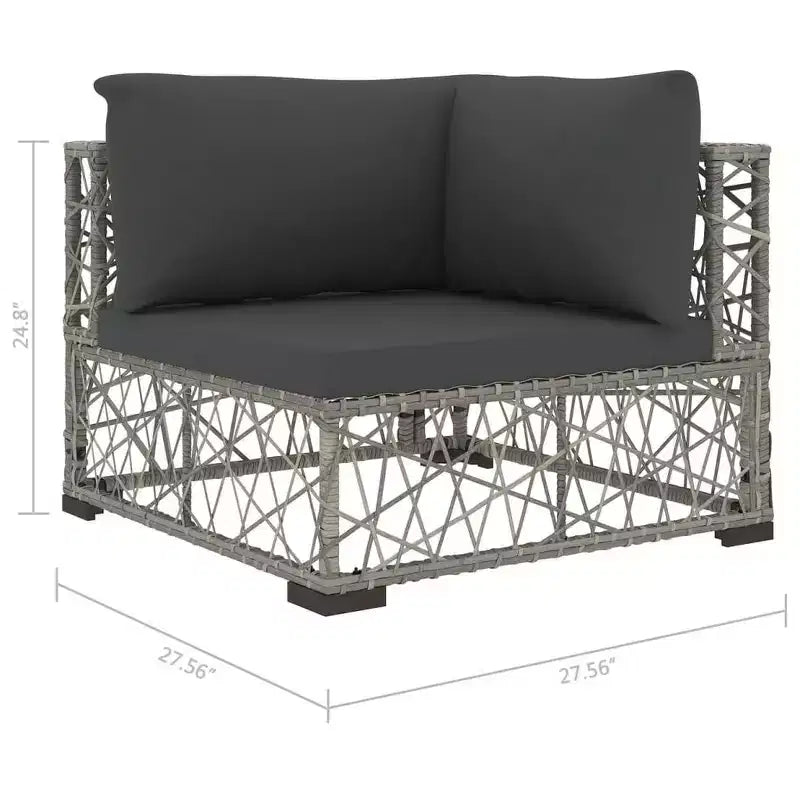 vidaXL Ensemble de canapés de jardin 6 pièces Résine tressée Gris Modulable