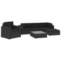vidaXL Garden Lounge Set Black (Rattan), Black (Cushions)