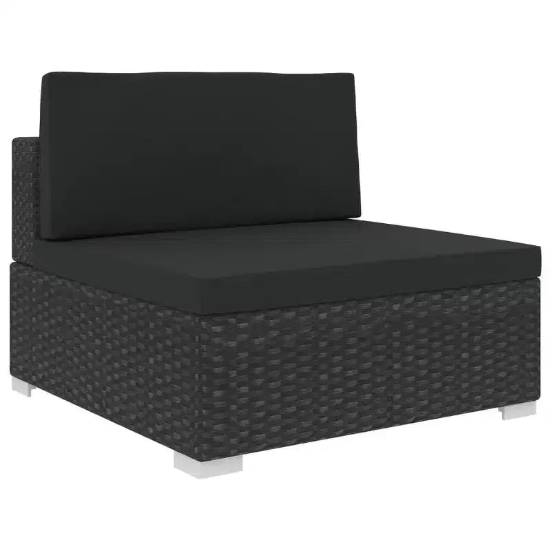 vidaXL Salon de jardin noir (rotin), noir (coussins)