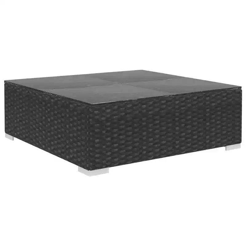 vidaXL Salon de jardin noir (rotin), noir (coussins)