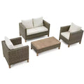 4 Piece Patio Conversation Sets with Cushions and Coffee Table