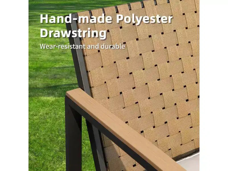 Ensemble de mobilier de patio en métal Bestier 4 pièces, ensembles de conversation de patio en rotin extérieur avec coussins doux pour jardin, cour, porche, bord de piscine