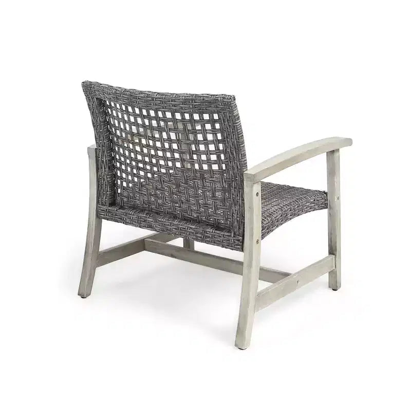 GDFStudio Savannah Ensemble de conversation 3 pièces en bois d'acacia et osier d'extérieur