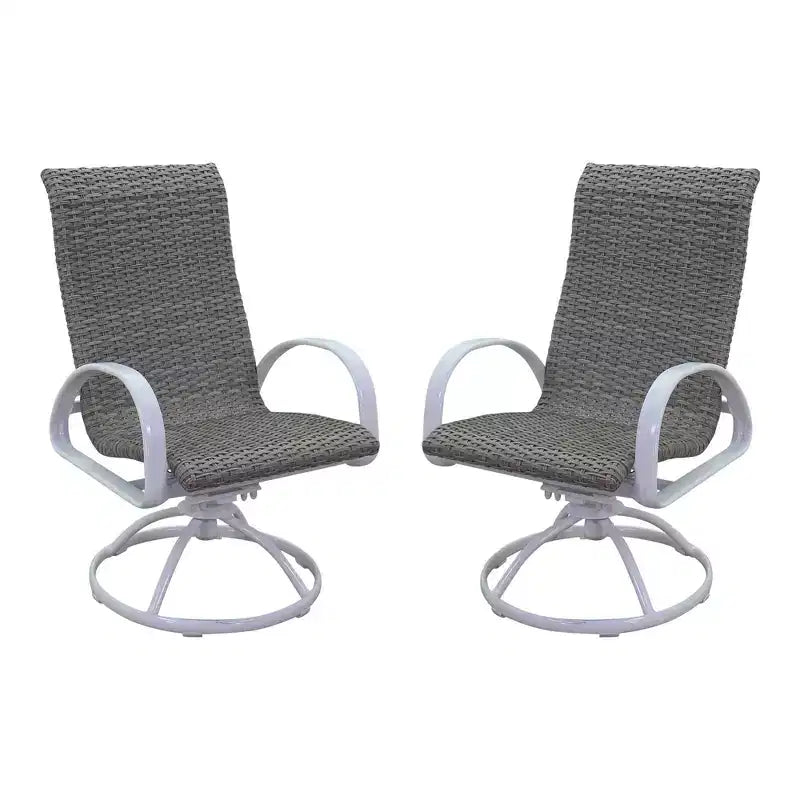 Courtyard Casual Santa Fe Aluminum Swivel Rocker Wicker Seat Set of 2