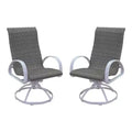 Courtyard Casual Santa Fe Aluminum Swivel Rocker Wicker Seat Set of 2