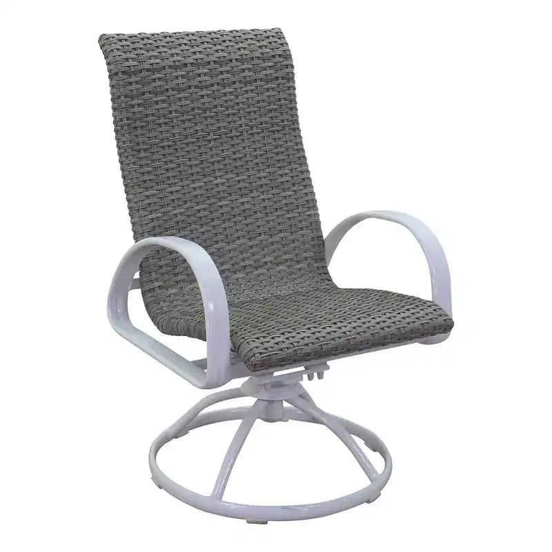 Fauteuil à bascule pivotant en aluminium avec siège en osier Courtyard Casual Santa Fe - Lot de 2