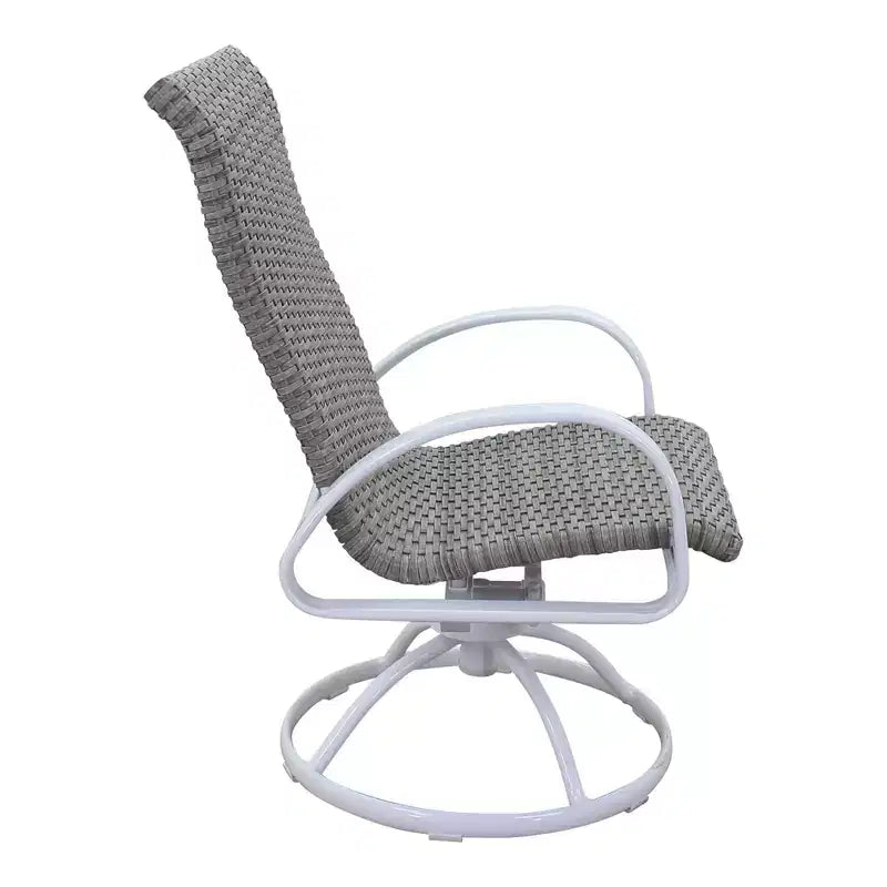 Fauteuil à bascule pivotant en aluminium avec siège en osier Courtyard Casual Santa Fe - Lot de 2