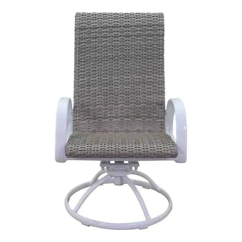 Fauteuil à bascule pivotant en aluminium avec siège en osier Courtyard Casual Santa Fe - Lot de 2
