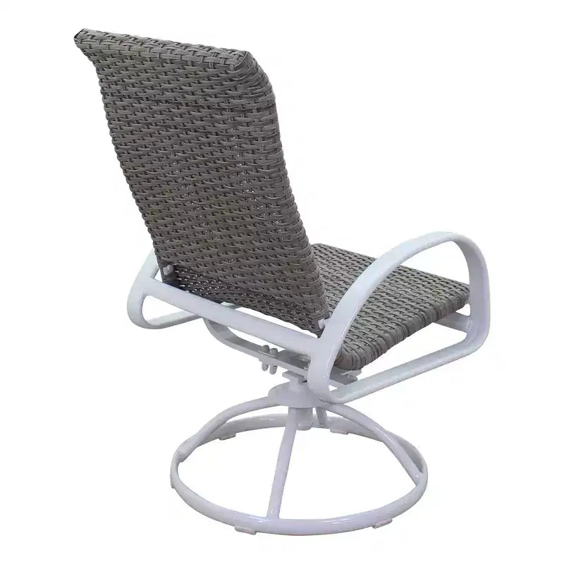 Fauteuil à bascule pivotant en aluminium avec siège en osier Courtyard Casual Santa Fe - Lot de 2