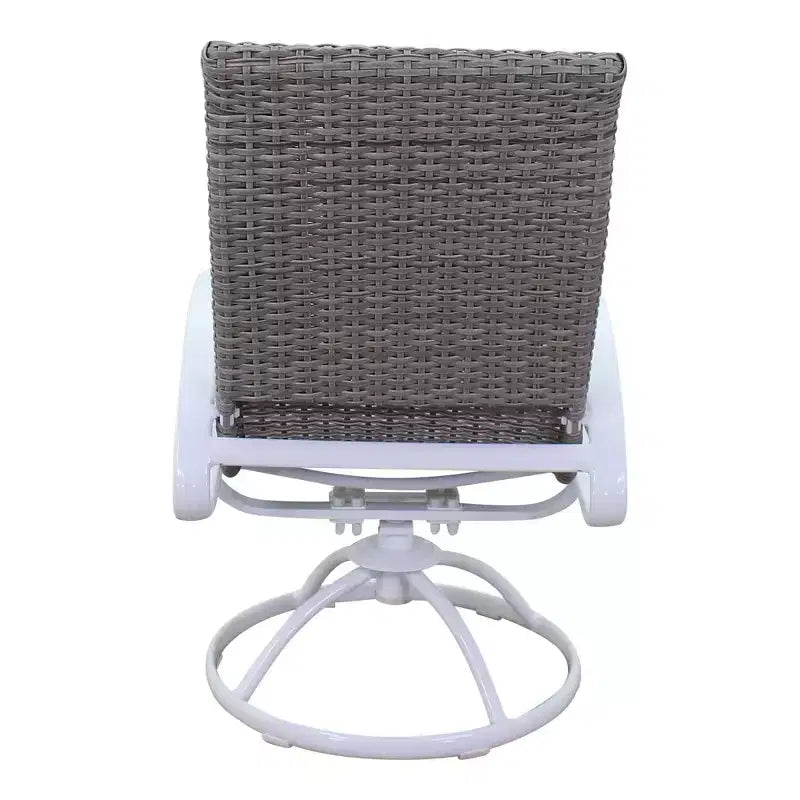 Fauteuil à bascule pivotant en aluminium avec siège en osier Courtyard Casual Santa Fe - Lot de 2