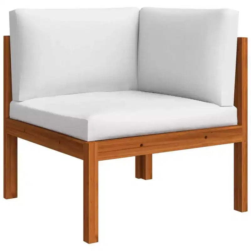 vidaXL Salon de jardin 8 pièces - Bois d'acacia massif avec coussins crème - Résistant aux intempéries, facile à nettoyer - Idéal pour le jardin, le patio et le salon