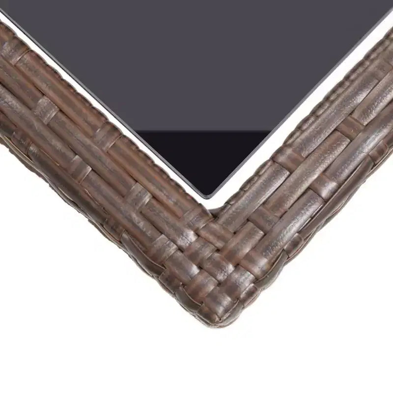 vidaXL Ensemble de salle à manger Marron, Blanc crème Résine tressée, Acier enduit de poudre, Verre
