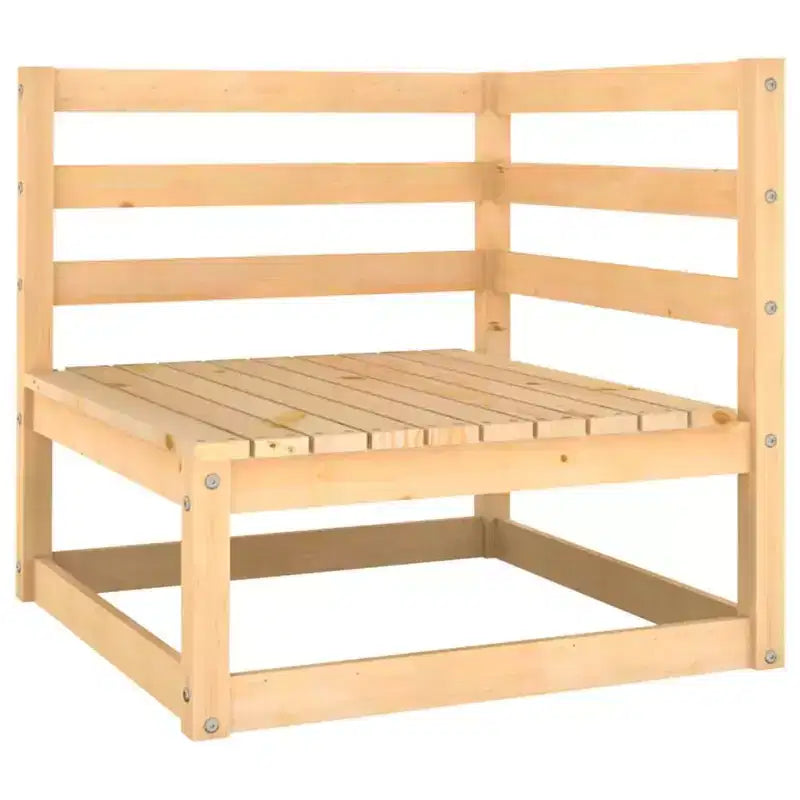 vidaXL Ensemble de Mobilier de Jardin 8 Pièces Canapé d'Angle d'Extérieur en Bois de Pin Massif - Naturel avec Coussins