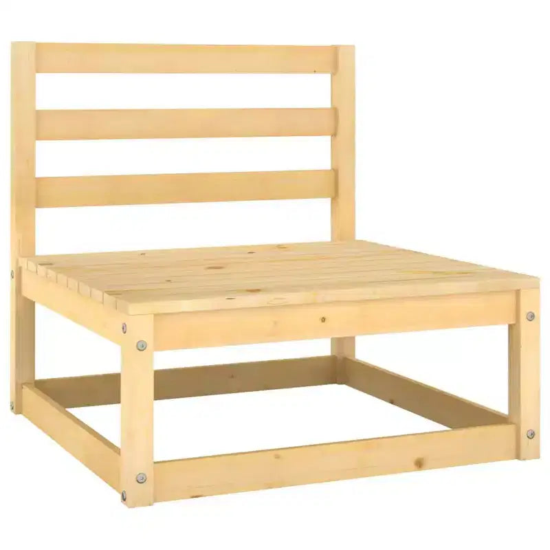 vidaXL Ensemble de Mobilier de Jardin 8 Pièces Canapé d'Angle d'Extérieur en Bois de Pin Massif - Naturel avec Coussins