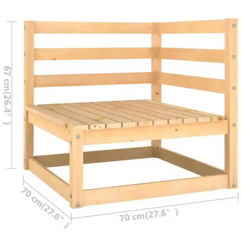 vidaXL Ensemble de salon de jardin 10 pièces avec coussins Bois de pin massif - Naturel avec coussin