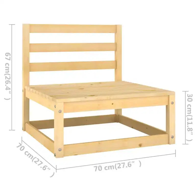 vidaXL Ensemble de salon de jardin 10 pièces avec coussins Bois de pin massif - Naturel avec coussin