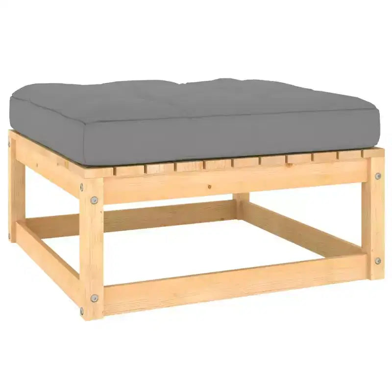 vidaXL Salon de jardin 7 pcs avec coussins Bois de pin massif - Naturel, coussin inclus