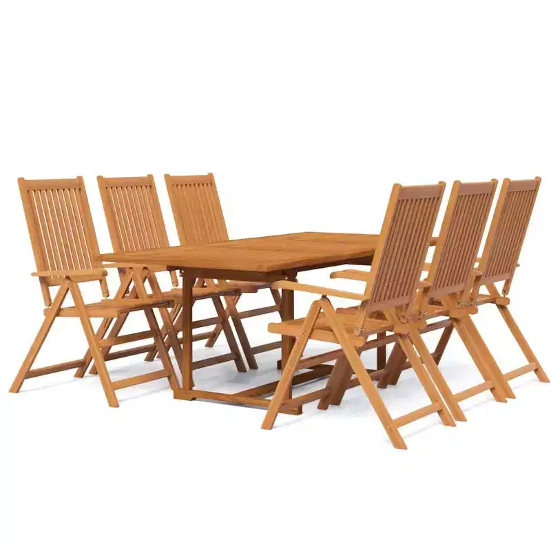 vidaXL Garden Dining Set Natural Wood Solid Acacia Wood Medium Foldable