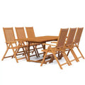 vidaXL Garden Dining Set Natural Wood Solid Acacia Wood Medium Foldable