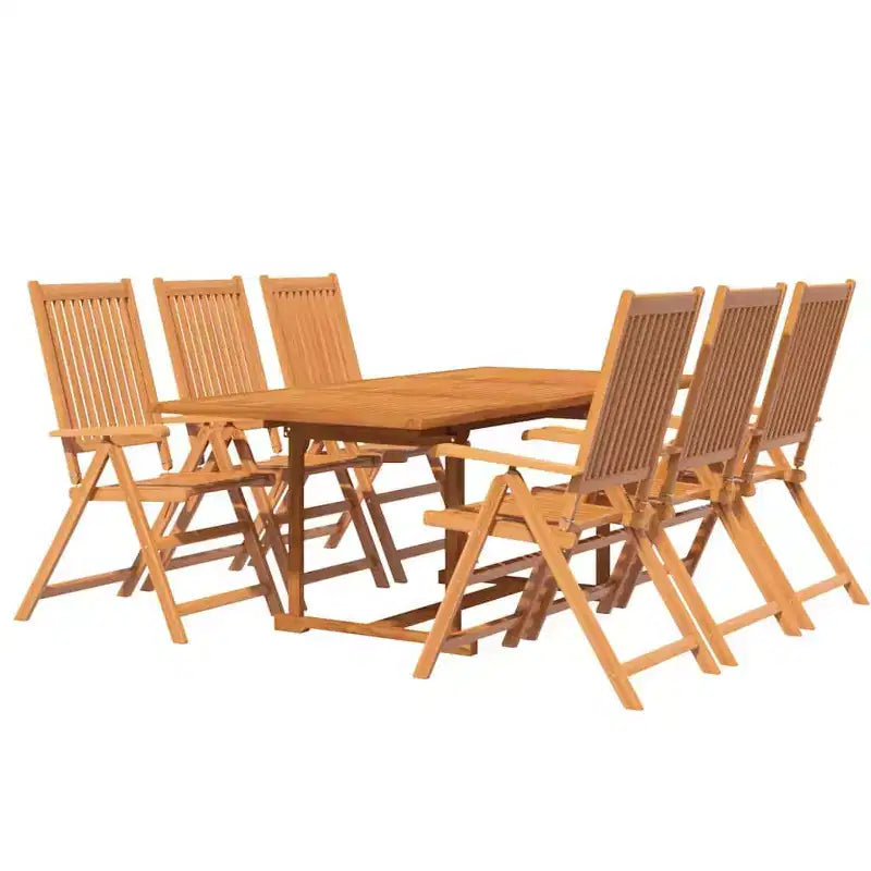 vidaXL Salon de jardin en bois massif d'acacia pliable Bois naturel Taille moyenne