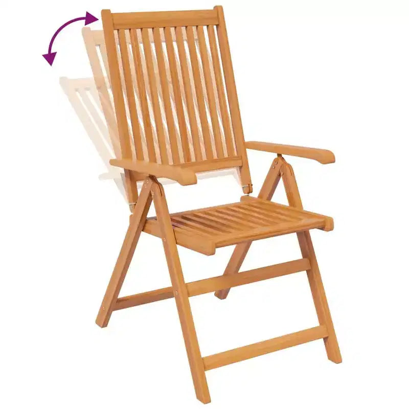 vidaXL Salon de jardin en bois massif d'acacia pliable Bois naturel Taille moyenne