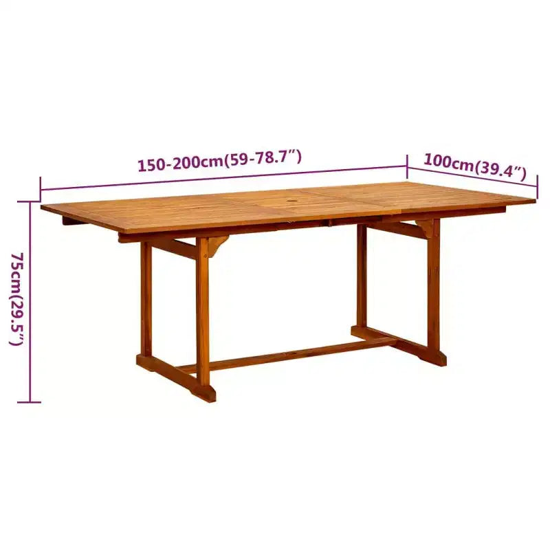 vidaXL Salon de jardin en bois massif d'acacia pliable Bois naturel Taille moyenne