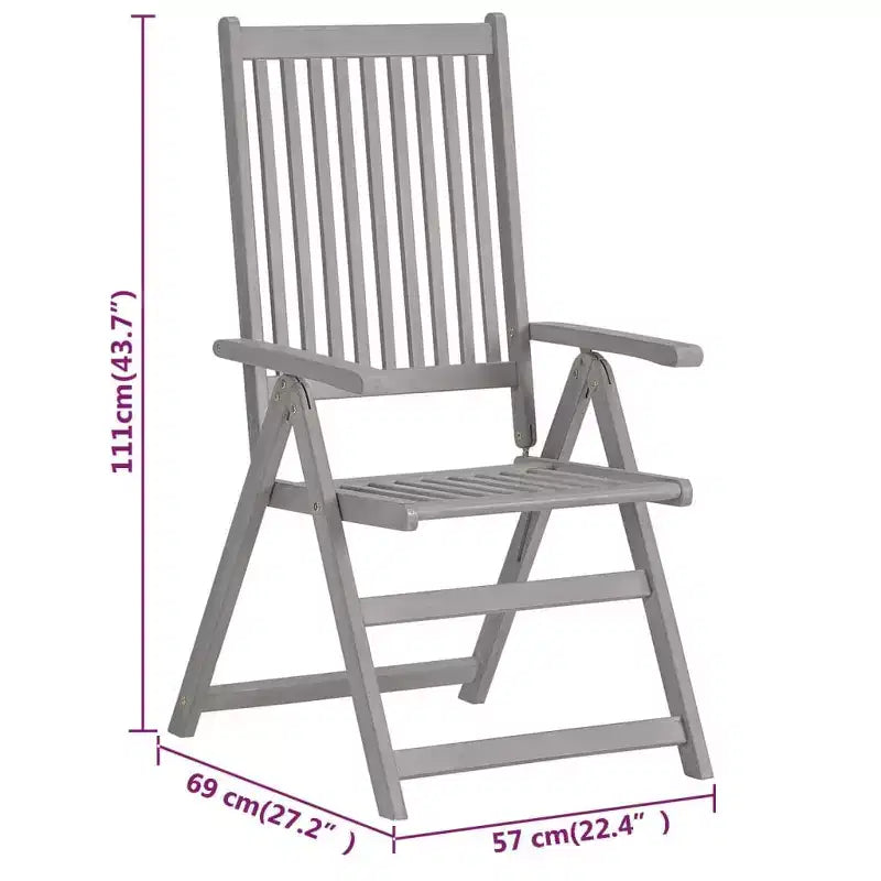 vidaXL Ensemble de salle à manger de jardin Gris Bois d'acacia massif Standard Extensible