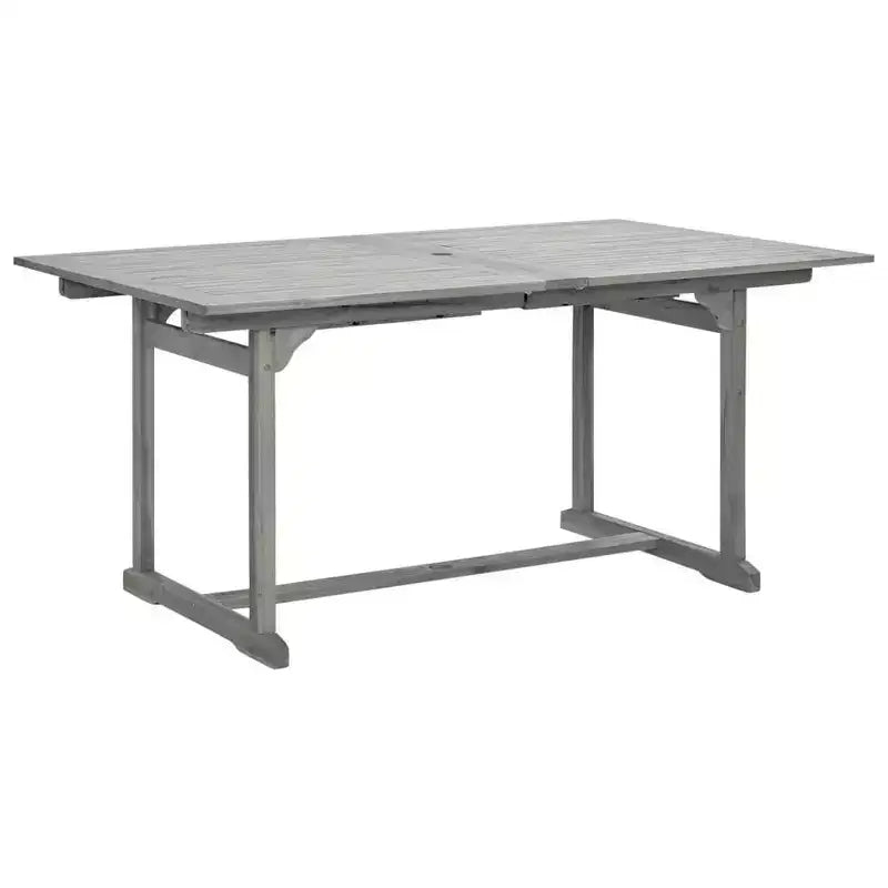 vidaXL Ensemble de salle à manger de jardin Gris Bois d'acacia massif Standard Extensible