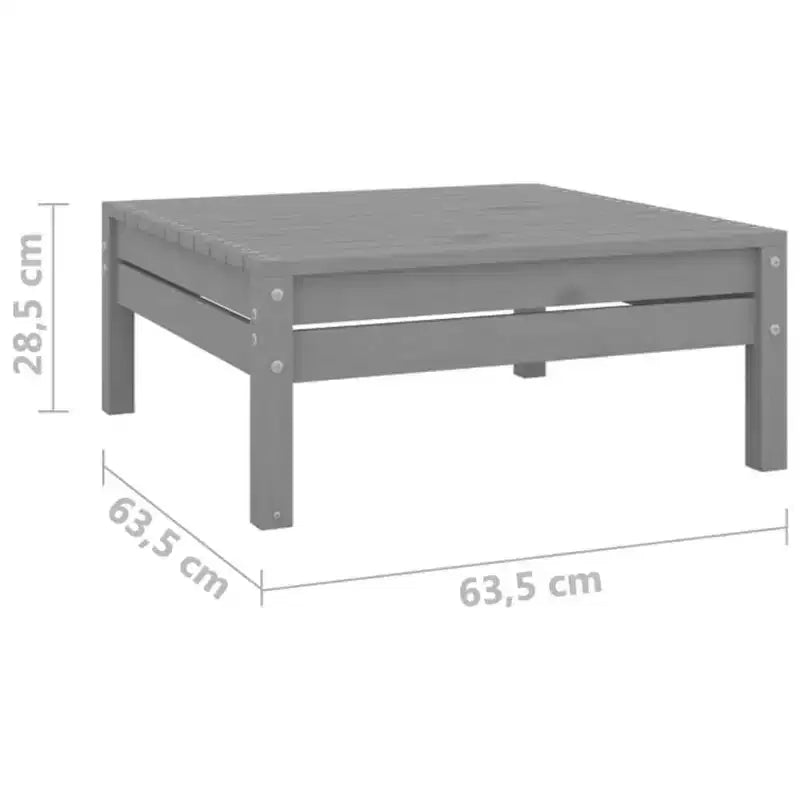 vidaXL Salon de jardin gris en pin massif 3 pièces modulable