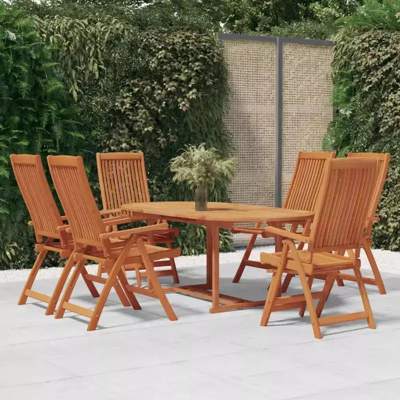 vidaXL Ensemble de salle à manger d'extérieur table et chaises extensibles en bois d'eucalyptus massif