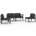 vidaXL Patio Lounge Set Outdoor Sectional Sofa Set Table Aluminum Anthracite