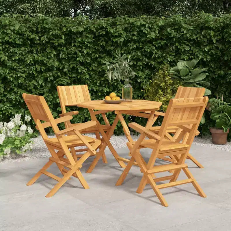 vidaXL Ensemble de salle à manger d'extérieur Table et chaises 5 pièces en bois de teck massif