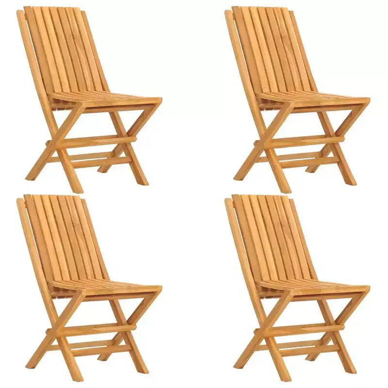 vidaXL Salon de jardin en teck massif pliable de taille moyenne