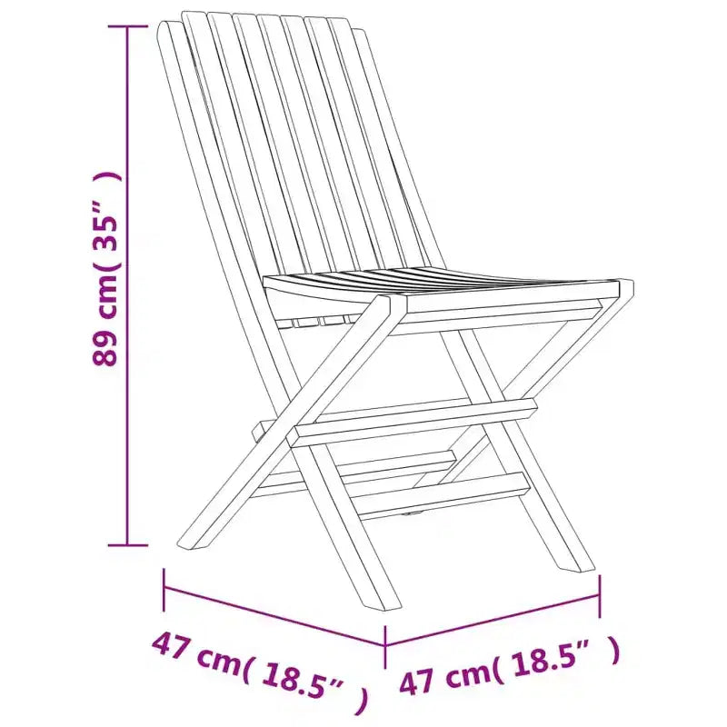 vidaXL Salon de jardin en teck massif pliable de taille moyenne