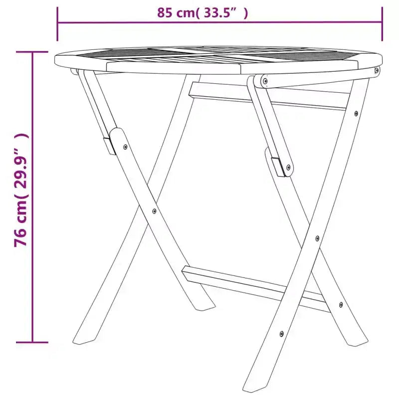 vidaXL Salon de jardin en teck massif pliable de taille moyenne