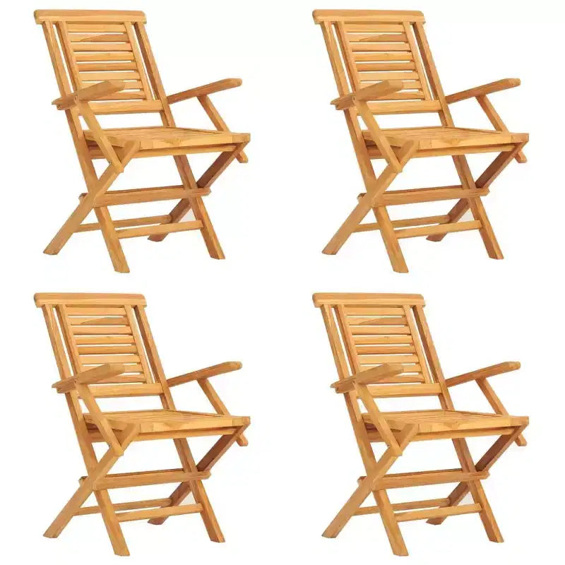 vidaXL Ensemble de salle à manger d'extérieur Table et chaises 5 pièces en bois de teck massif
