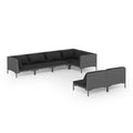 vidaXL Patio Lounge Set Outdoor Sectional Sofa Set Table Poly Rattan Dark Grey
