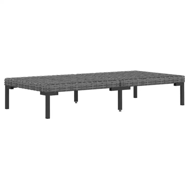 vidaXL Salon de jardin modulaire avec table, Résine tressée, Gris foncé