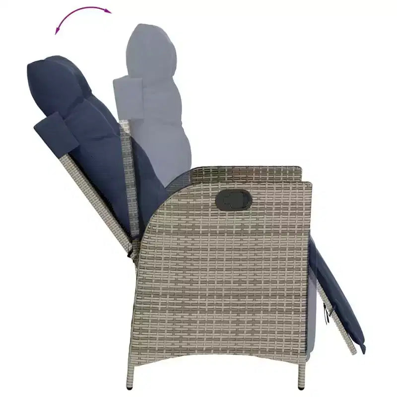 vidaXL Salon de jardin avec coussins en résine tressée gris