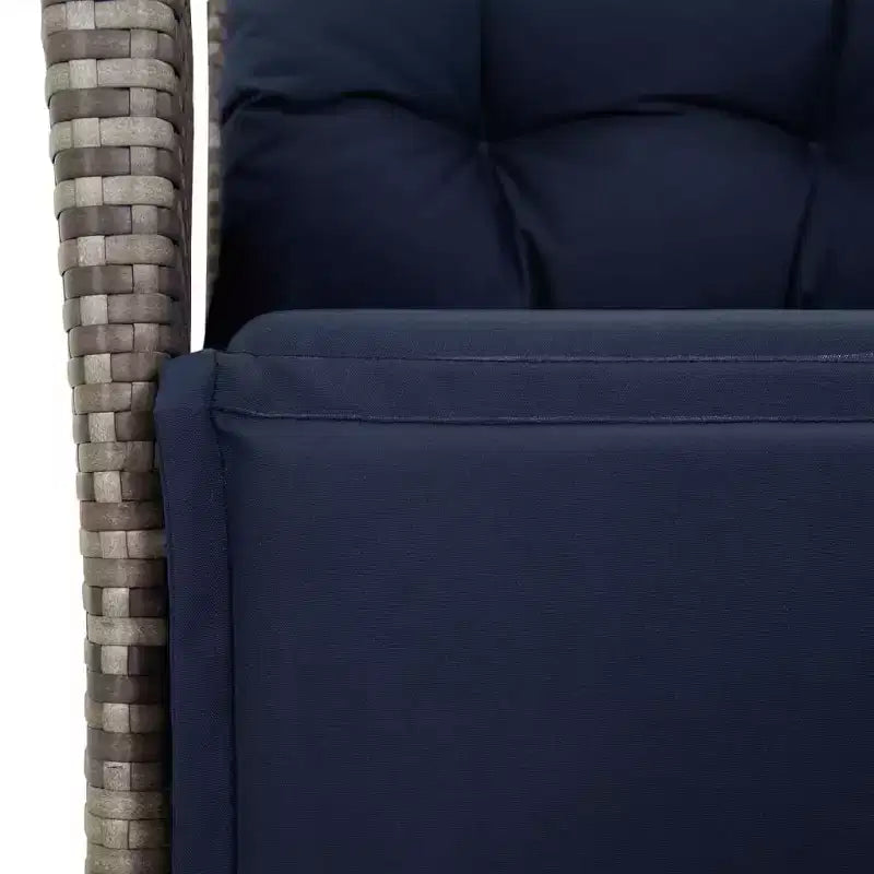 vidaXL Salon de jardin avec coussins en résine tressée gris