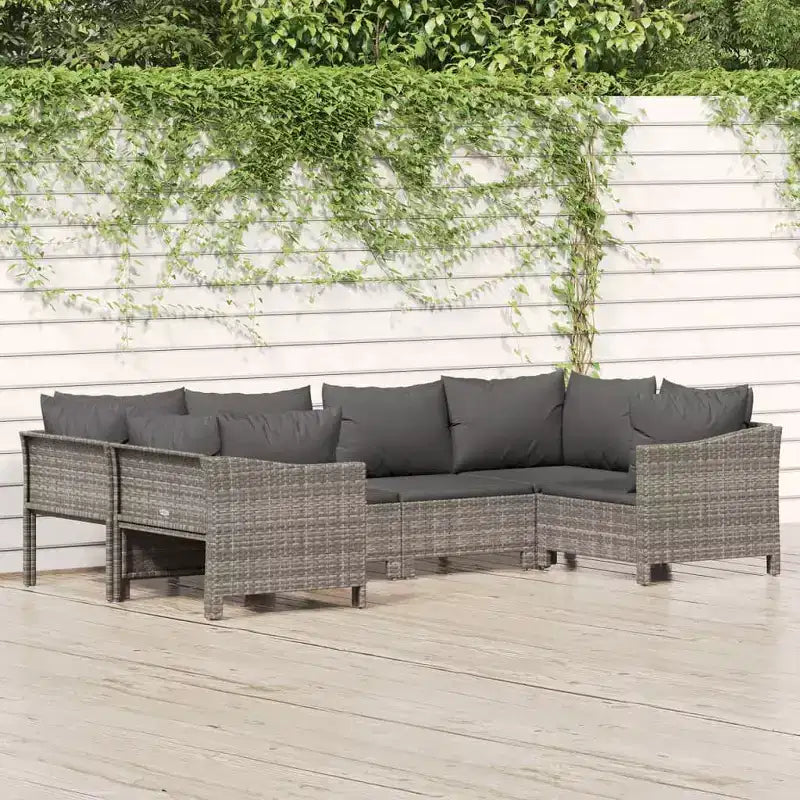 vidaXL Ensemble de Mobilier de Jardin Fauteuil d'extérieur avec Coussins Rotin Synthétique Gris