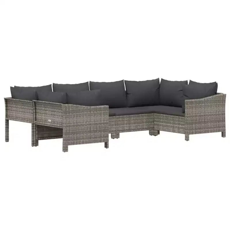 vidaXL Ensemble de Mobilier de Jardin Fauteuil d'extérieur avec Coussins Rotin Synthétique Gris